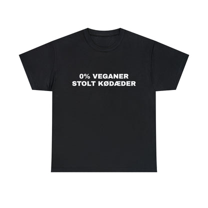 0% VEGANER STOLT KØDÆDER T-SHIRT